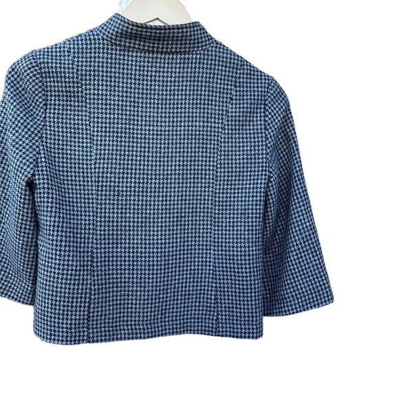 Emmelee Pea Coat Gray Houndstooth Collared Jacket Size M - Picture 8 of 10